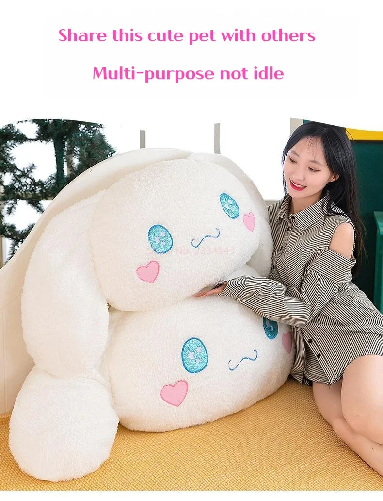 70 / 90 / 110 / 130cm cm Aoger Cinnamoroll Plush Doll – Kawaii Cartoon Stuffed Toy, Car Headrest Pillow & Back Cushion, Birthday Gift
