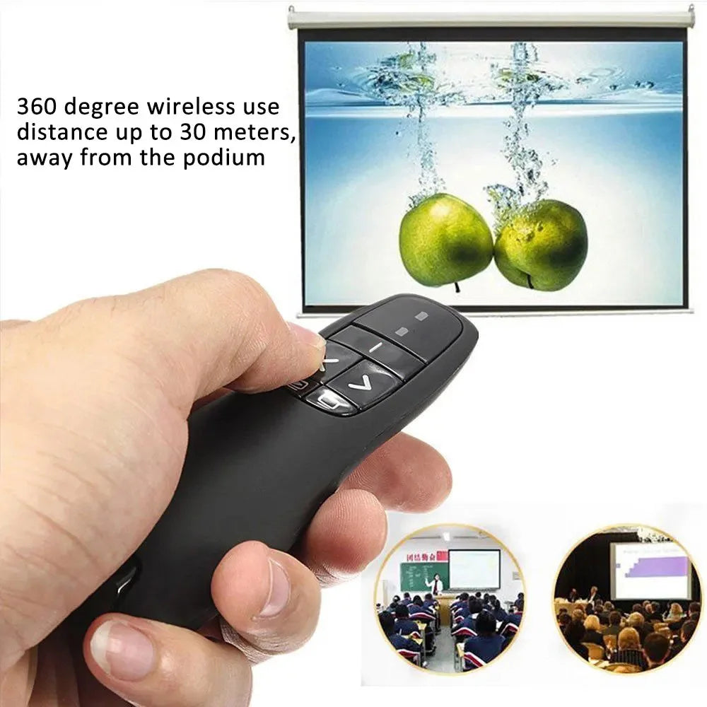2.4GHz Wireless USB PowerPoint Presenter - Y400 PPT Clicker with Red Laser Pointer Remote