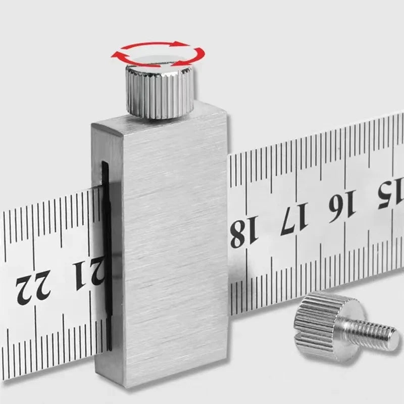 Metal Carpenter Square Ruler — Woodworking Measuring & Marking Gauge with Positioning Block