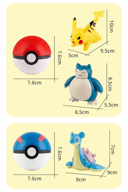 Original Pokémon Elf Ball Toys — Pocket Monsters Figures including Pikachu, Gengar, Dragonite & More