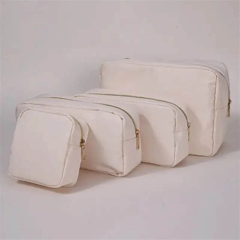 Multi-Color Nylon Cosmetic Bag - Large Zipper Makeup Pouch & Toiletry Organizer for Women and Girls