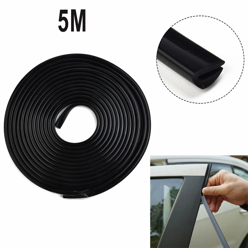 5M Car Door Edge Protector Strip - U-Shape Rubber Guard Seal Trim 11mm x 5mm