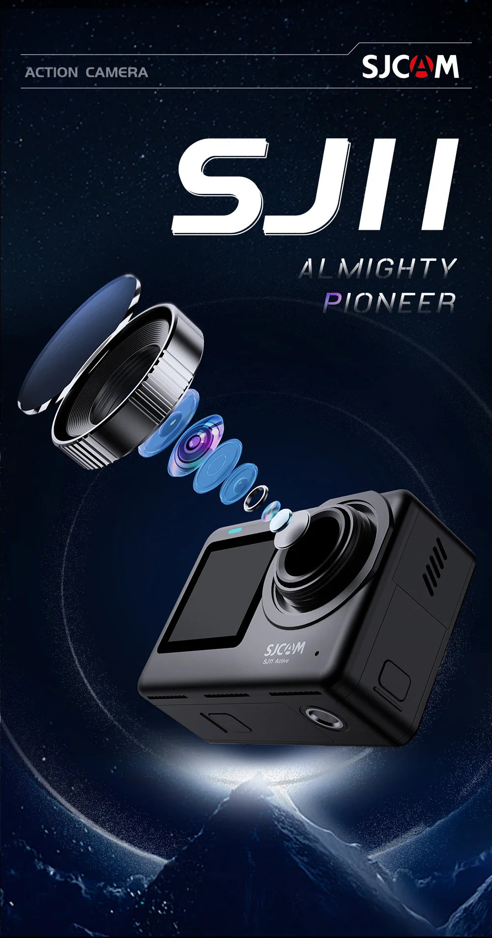 SJCAM SJ11 Active 4K Action Camera – 2.33" Touch Screen, Waterproof, 5G WiFi, Active HDR Sport Camera