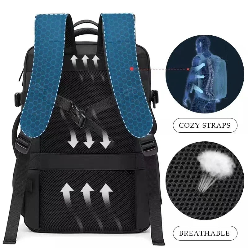 BANGE Expandable Men’s Waterproof Laptop Backpack – 17.3" Large Capacity Hiking & Travel Bag