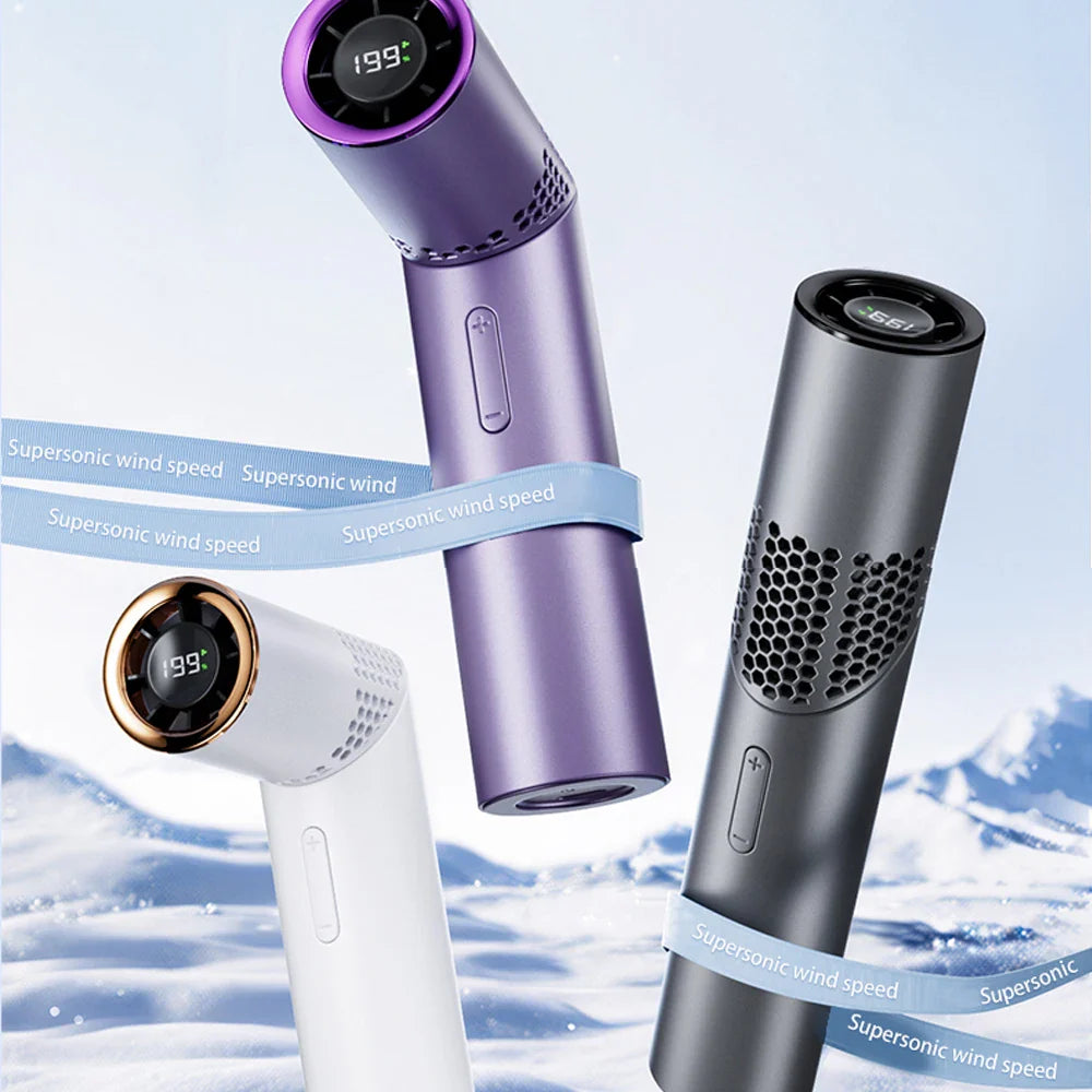 Foldable Mini Handheld USB Fan – Portable High-Speed Outdoor Cooling Fan with 199 Adjustable Speeds, Compact Lipstick Design Rechargeable Personal Air Cooler