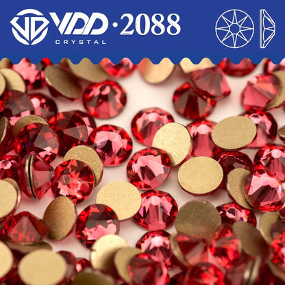 VDD Non Hot Fix Crystal Nail Art Rhinestones - 2088 Flower Flatback Gems for DIY Nail Decorations