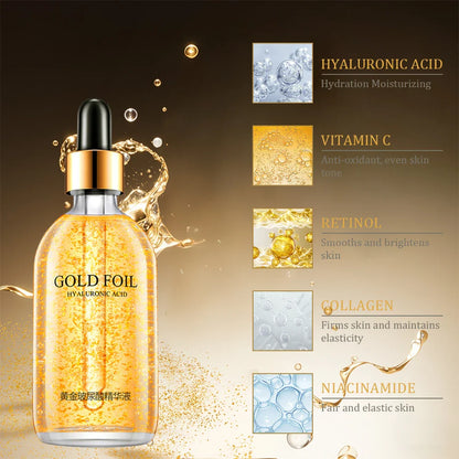 24K Gold Hyaluronic Acid Face Serum – Anti-Aging, Collagen Boosting & Whitening Skin Care Essence – 100ml
