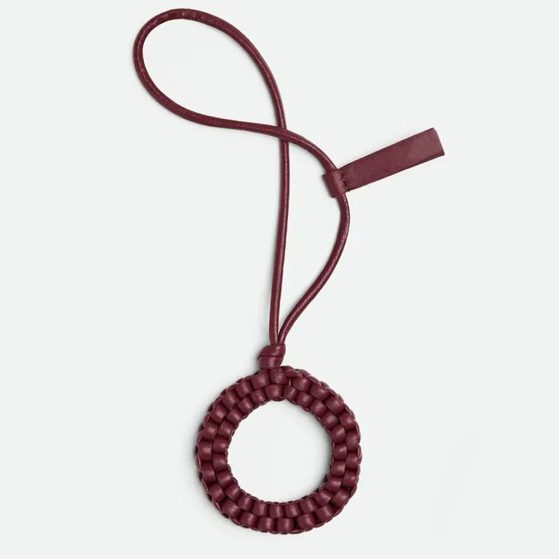 Woven Leather Letter Bag Charm – Luxury Handwoven Pendant Ornament for Women’s Handbags, Fashionable Bag Decoration Accessory
