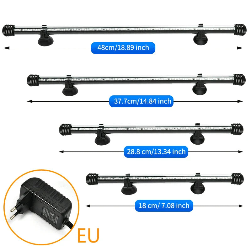21 LED Aquarium Light with Remote Control - RGB Diving Lamp for Fish Tanks & Plant Growth - EU Plug