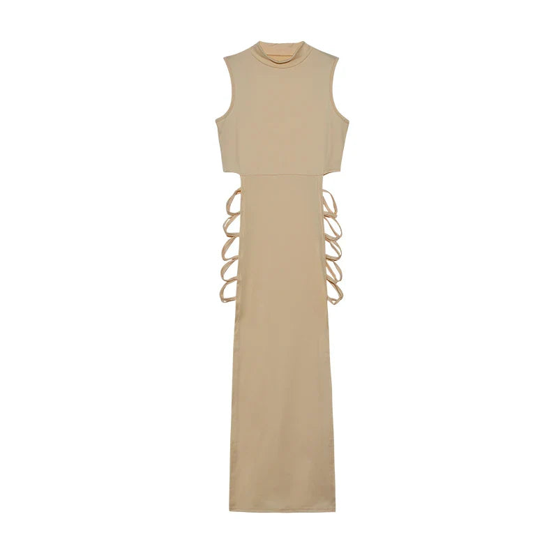 Women’s Criss Cross Cut Out Bodycon Dress – Sexy Sleeveless Mock Neck Slim Fit Party & Club Mini Dress