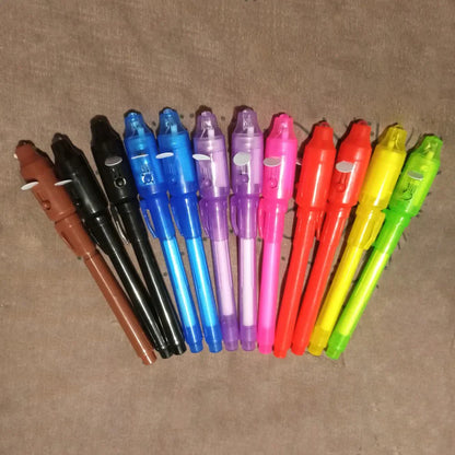 Invisible Ink Pen 12 PCS with UV Light - Spy Magic Marker for Secret Messages, Treasure Box Prizes, Kids Party Favors, Toys Gift
