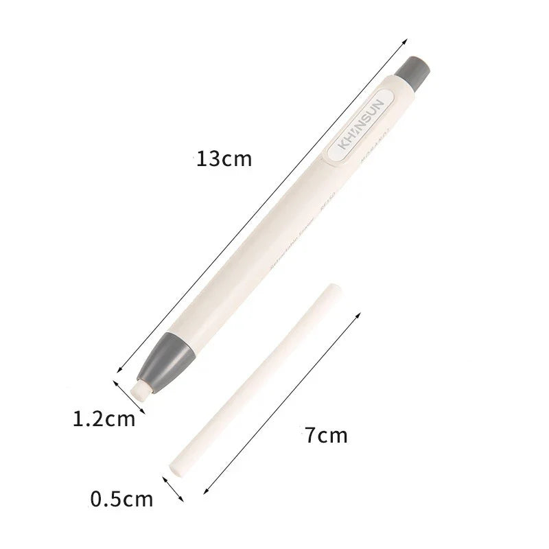 Retractable Press Eraser Pen – Replaceable Core Push-Button Art Eraser for Students, Kids & School Stationery Supplies