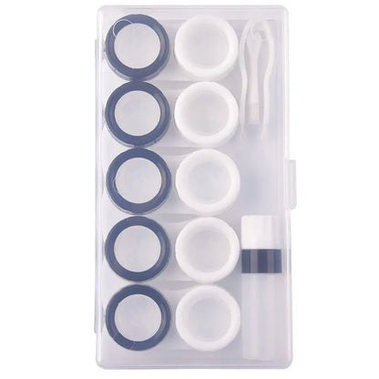 5-Pack Macaron Contact Lens Case Set – Dual Storage Display Box Travel Kit Portable Lens Holder for Easy Carrying