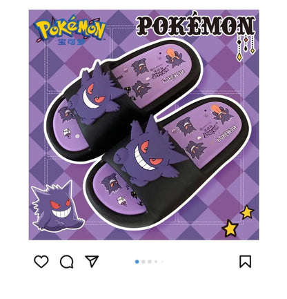 Pokemon Gengar Anime Slippers — Trendy Anti-Slip EVA Slippers for Men & Women, Cool Couple Gift