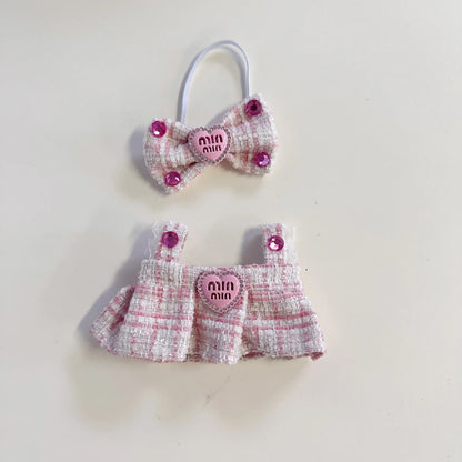 Cute Labubu Doll Outfit Set – Classic Dress for 17cm V2 Mini Dolls, Clothing Accessories for Kids Gift
