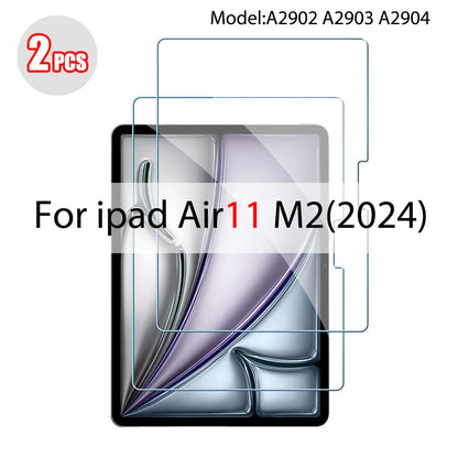 2PCS Tempered Glass Screen Protector for iPad Pro 11/12.9, Air 4/3/2, Mini 6/5/4/3 (2021/2024 Models)