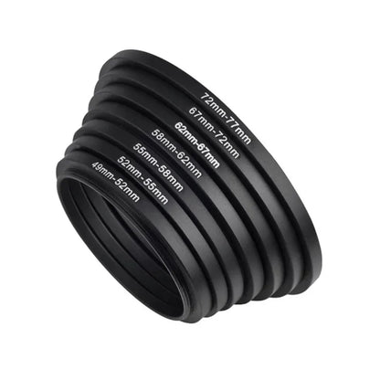9/18 Pcs Camera Lens Filter Step Up & Down Adapter Rings — Metal Filter Mount Kit for DSLR 37-82mm & 82-37mm