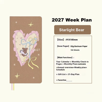 2027 Pocket Weekly Planner Notebook - Compact Schedule Organizer for Daily Planning & Productivity