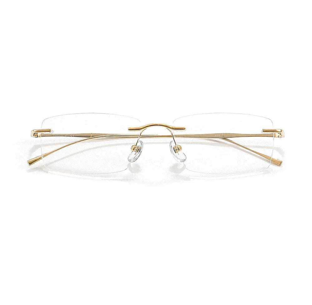 Ultra-Light Pure Titanium Rimless Glasses Frame – Anti-Blue Light Optical Frames for Men, Custom Prescription Eyeglasses