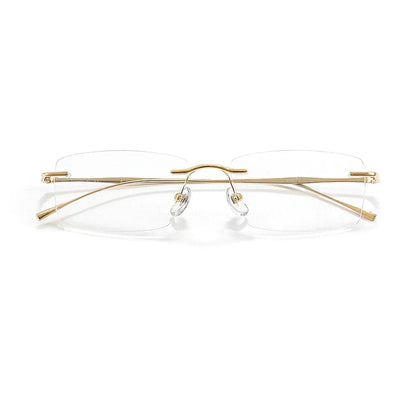 Ultra-Light Pure Titanium Rimless Glasses Frame – Anti-Blue Light Optical Frames for Men, Custom Prescription Eyeglasses