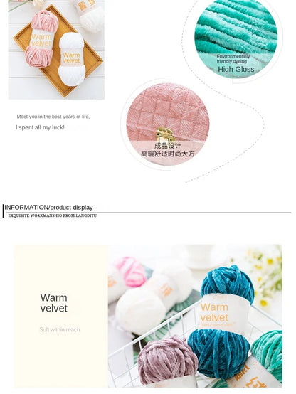 50g/Ball DIY Knitting Yarn – Soft Wool for Baby Scarf, Hat, Chunky Crochet Thread