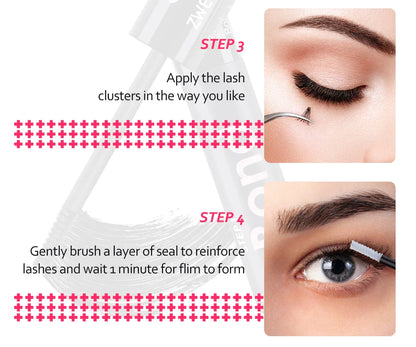 Lash Bond, Seal, and Remover Kit – Waterproof Cluster Eyelash Glue, Strong Hold, Fast Removal for DIY Extensions
