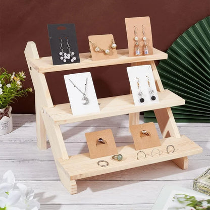 Wood Earring Display Stand – Jewelry Holder & Earring Card Organizer