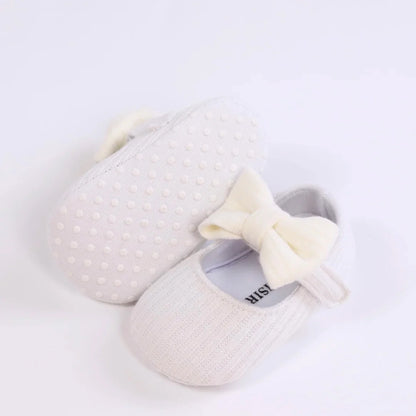 Adorable Bowknot Mary Jane Baby Girl Shoes — Lightweight Non-Slip Soft Sole for Indoor & Outdoor Walking