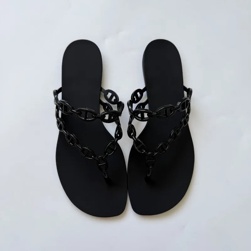 Women’s Summer Round-Toe Flip Flops - Comfortable Casual Vacation Sandals