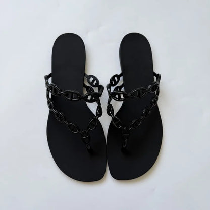 Women’s Summer Round-Toe Flip Flops - Comfortable Casual Vacation Sandals