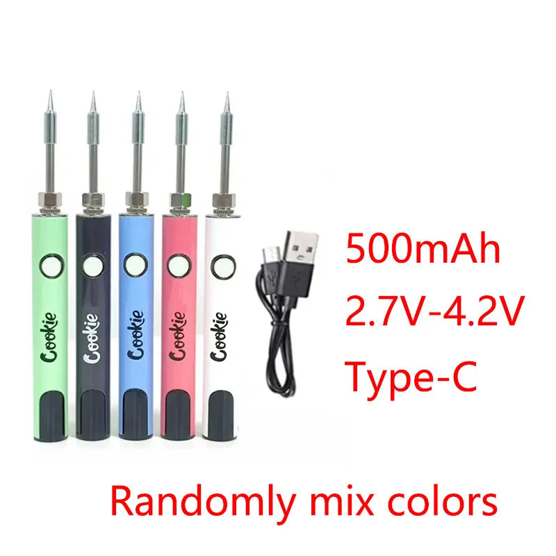 3-10pcs Brass Knuckles Portable Electric Soldering Iron — 1100mAh Battery, 1.8V-4.2V LCD Display, Type-C 510 Compatible