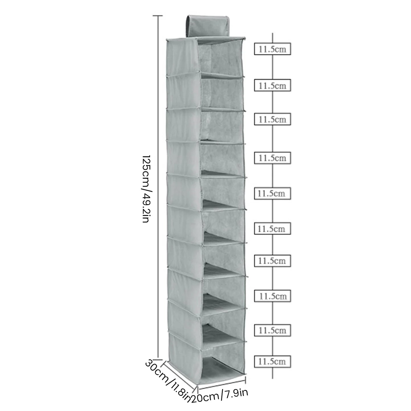 10-Layer Foldable Hanging Shoe Organizer – Non-Woven Space-Saving Shoe Rack for Home Bedroom Closet