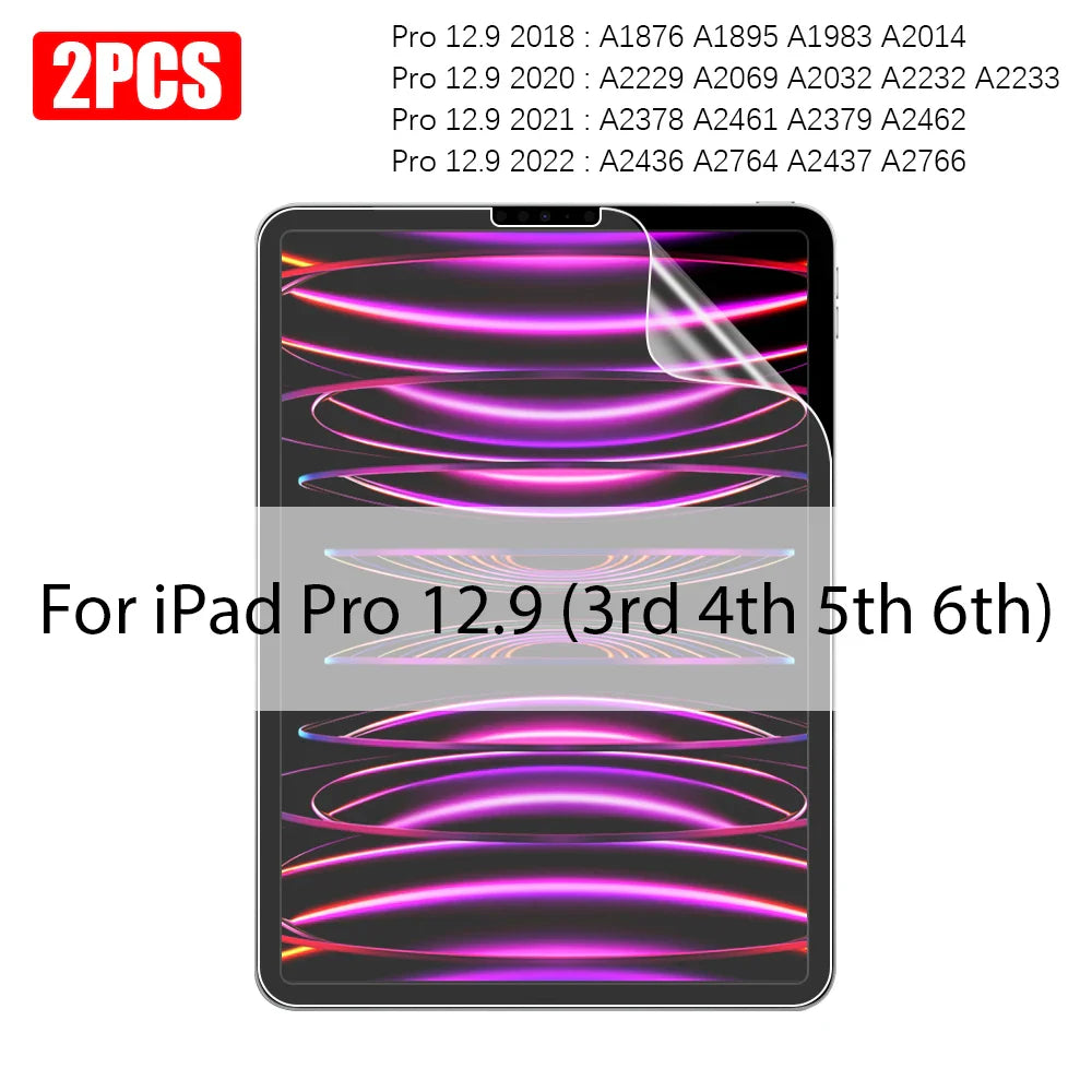 2PCS Paper-Like Screen Protector for iPad (10th Gen, Pro 11/12.9, Air 5/4, Mini 6, 7-9th Gen)