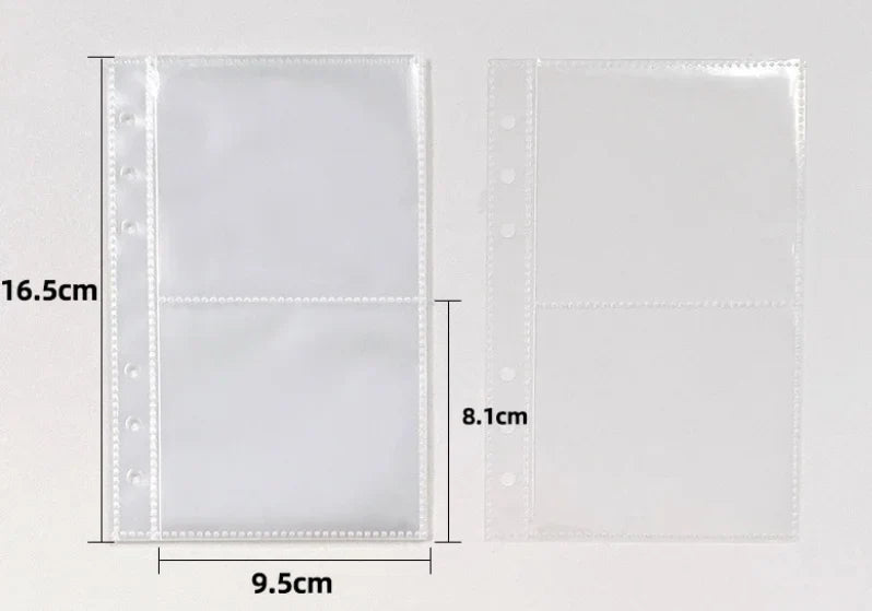 A5/A6/A7 Transparent File Holder Set – 10pcs 6-Hole Loose Leaf PVC Binder for DIY Document Storage