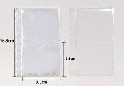 A5/A6/A7 Transparent File Holder Set – 10pcs 6-Hole Loose Leaf PVC Binder for DIY Document Storage