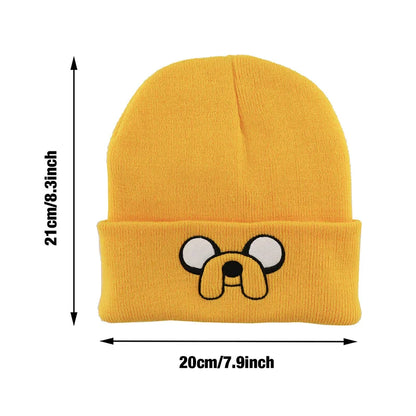 Cute Puppy Embroidered Knitted Hat - Yellow Ear Protection for Autumn & Winter - Warm & Versatile Beanie
