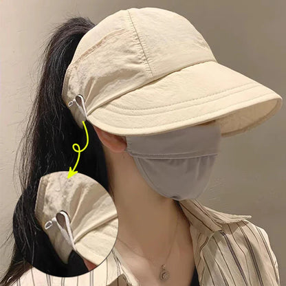 Protective and Stylish: Women's Foldable Wide Brim Sunhat - Adjustable Outdoor Bucket Hat with UV Protection, Perfect for Beach and Fishing