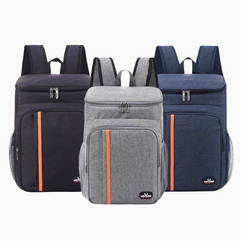 20L Portable Thermal Lunch Bag - Durable Waterproof Cooler Ice Insulated Case for Camping, Oxford Dinner Backpacks Icebox