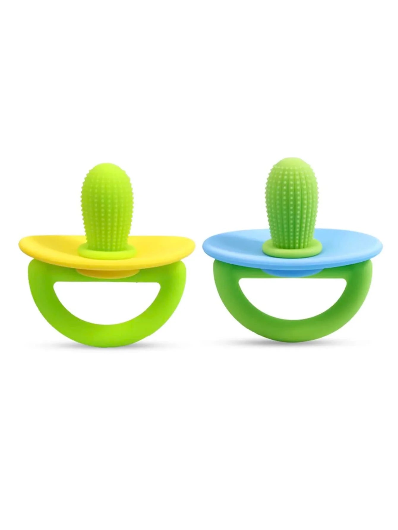 Silicone Teether Ring – Pacifier-Style Soft Teething Tool with Molar Massage Dots