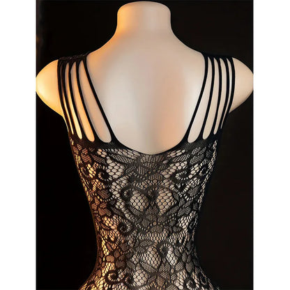 Women’s Sexy One-Piece Lingerie – Erotic Crotchless Fishnet Bodystocking with Open Breast, Adult Babydoll Underwear