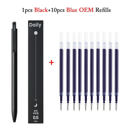 KACO Metal Clip Gel Pen - 0.5mm Black Ink Quick Dry Signature Pen with 800M Smooth Writing Capacity