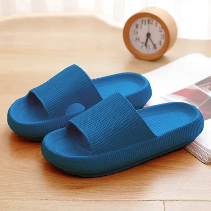 4cm Thick Sole EVA Cloud Slippers – Height Increasing Non-Slip Bathroom & Indoor Summer Sandals for Couple Home Use