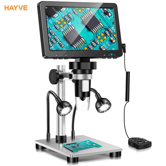 Hayve 7” Digital Microscope 1200X Zoom – 12MP HD Electronic Magnifier Camera for Soldering, PCB & Phone Repair Inspection Tool