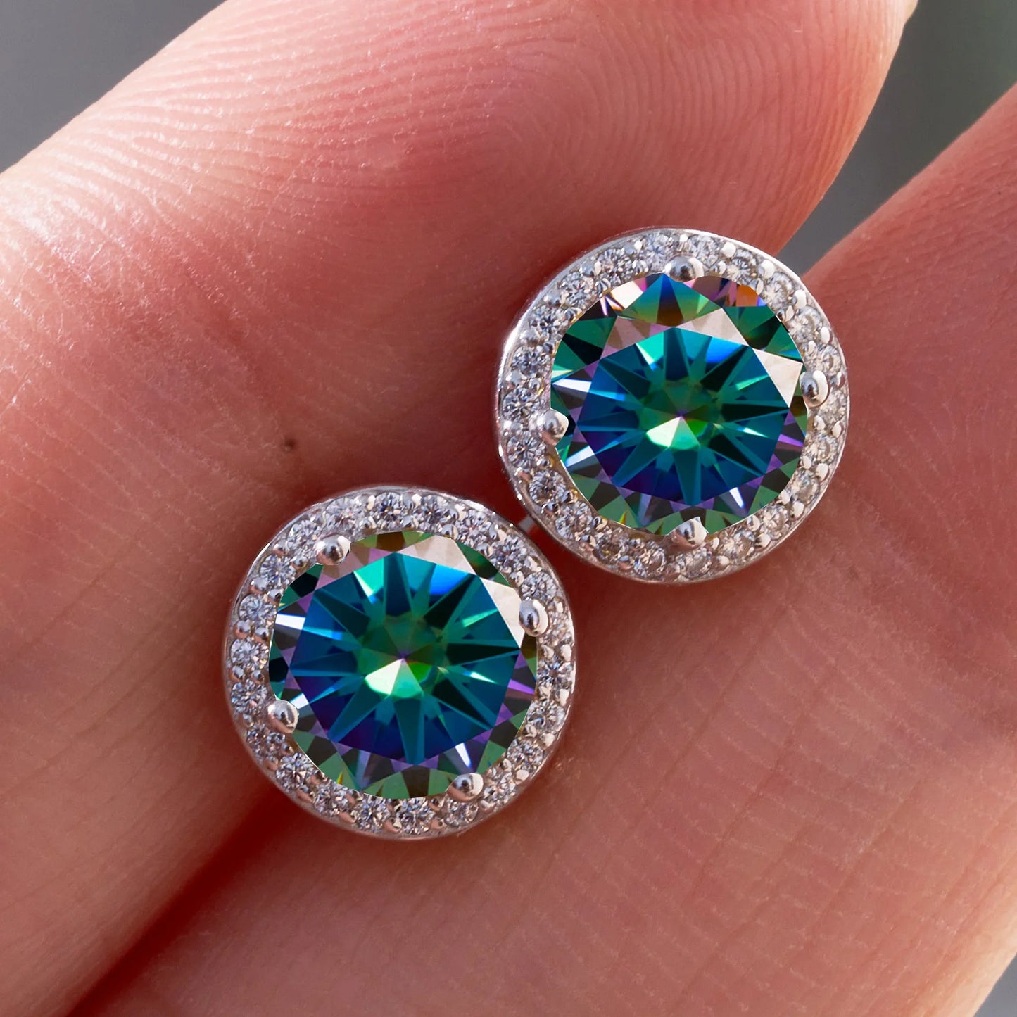 925 Sterling Silver Moissanite Earrings – 1 Carat Round Studs, Engagement, Wedding & Daily Wear Luxurious Gift for Women