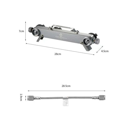 CAMPINGMOON 4-In-2 Butane Adapter with Extension Hose - Screw Type Split Furnace Adapter for Gas Cartridge Stove Conversion