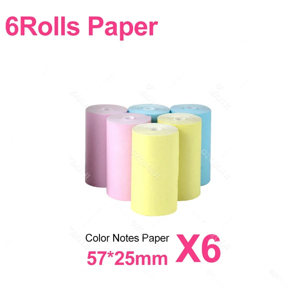 57x25mm Thermal Label Paper Rolls - Adhesive Sticker Refill for Mini Printers & Kids Instant Cameras