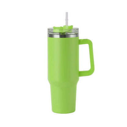 40oz Stainless Steel Insulated Water Bottle with Handle – Cold-keeping Tumbler with Lid, Straw, and Mug for Summer Outdoor Activities