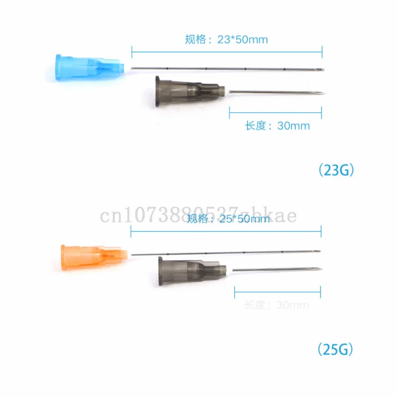 Disposable Blunt-Tip Cannula Needles — 22G-30G, 50mm & 70mm Micro Body Piercing Syringe