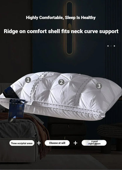 Comfortable Sleeping Pillow – 5-Star Hotel Quality, Soft Three-Dimensional Bilateral Washed Solid Color Pillow