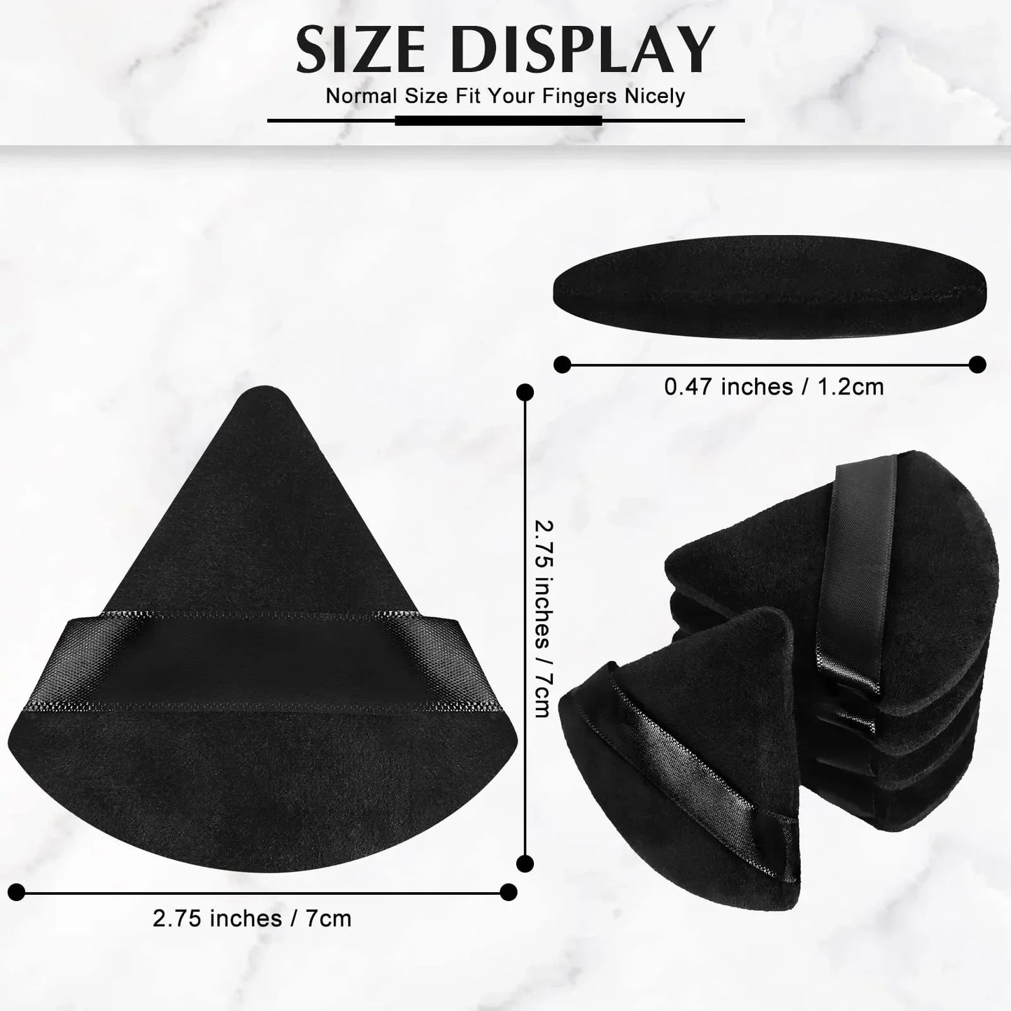 10/20PCS Triangle Velvet Powder Puffs – Mini Face Makeup Sponges, Washable & Lightweight Cosmetic Tools
